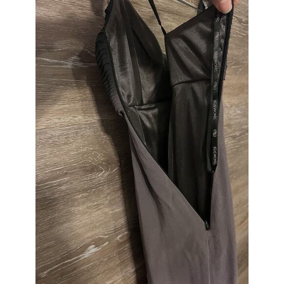 Vintage Y2K Sue Wong Mini Dress Bow Brown Ombre Sequin Bubble Hem 100% Silk Sz 4 - Picture 11 of 11